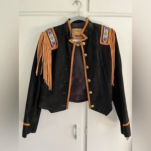 Vintage suede fringe jacket